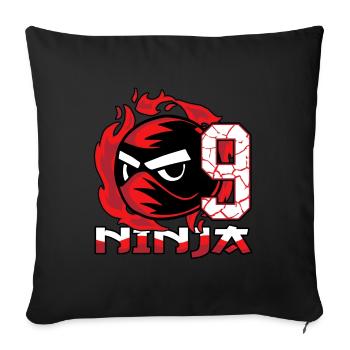 Kids Ninja 9th Birthday Boy 9 years old - Sofa pillowcase 17,3'' x 17,3'' (45 x 45 cm) - black - Front