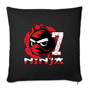 Kids Ninja 7th Birthday Boy 7 years old - Sofa pillowcase 17,3'' x 17,3'' (45 x 45 cm) - black - Front