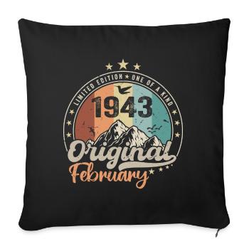 Les Légendes Nées En Février 1943 Cadeau 81 Ans - Housse de coussin décorative 45 x 45 cm - noir - Devant