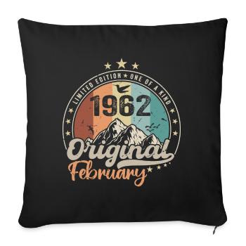 Les Légendes Nées En Février 1962 Cadeau 62 Ans - Housse de coussin décorative 45 x 45 cm - noir - Devant