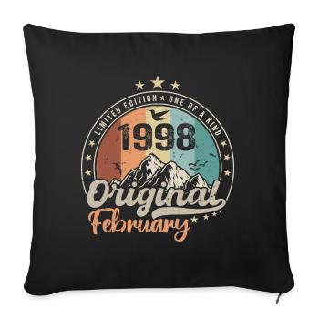 Les Légendes Nées En Février 1998 Cadeau 26 Ans - Housse de coussin décorative 45 x 45 cm - noir - Devant