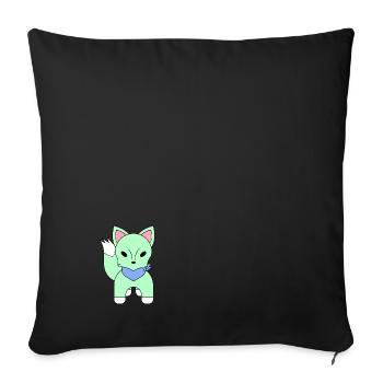 Fox with a scarf - Sofa pillowcase 17,3'' x 17,3'' (45 x 45 cm) - black - Front