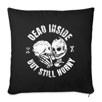 Girlboss morte à l’intérieur mais toujours excitée - Housse de coussin décorative 45 x 45 cm - noir - Devant