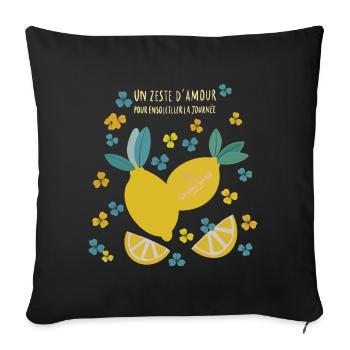 Zeste d‘amour - Housse de coussin décorative 45 x 45 cm - noir - Devant