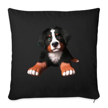 Bailey Welpe - Sofakissenbezug 45 x 45 cm - Schwarz - Vorne