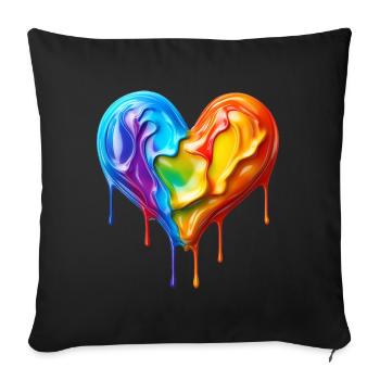 Schmelzendes Herz - Sofakissenbezug 45 x 45 cm - Schwarz - Vorne
