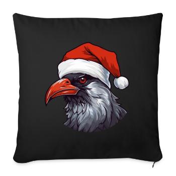 Crow Raven Christmas Animal Head - Sofa pillowcase 17,3'' x 17,3'' (45 x 45 cm) - black - Front