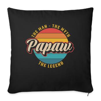 Papa Vater Opa Geschenkidee Papaw Spruch Humor - Sofakissenbezug 45 x 45 cm - Schwarz - Vorne
