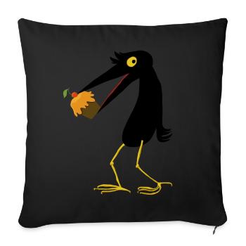 Kuchenvogel - Sofakissenbezug 45 x 45 cm - Schwarz - Vorne