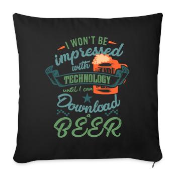 Drôle de bière Hommes Fête de la bière Barbecue Cadeau - Housse de coussin décorative 45 x 45 cm - noir - Devant