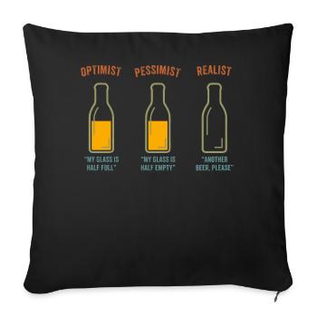 Drôle de bière Hommes Fête de la bière Barbecue Cadeau - Housse de coussin décorative 45 x 45 cm - noir - Devant