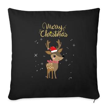 Christmas Reindeer - Sofakissenbezug 45 x 45 cm - Schwarz - Vorne