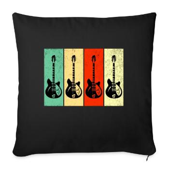 Guitar Retro Vintage Electric Guitars - Sofa pillowcase 17,3'' x 17,3'' (45 x 45 cm) - black - Front