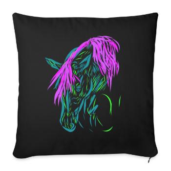 Horse - Sofa pillowcase 17,3'' x 17,3'' (45 x 45 cm) - black - Front