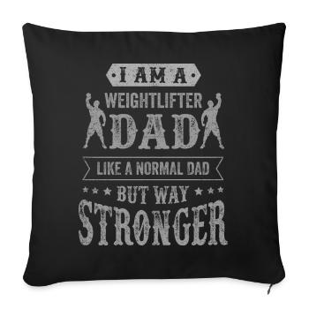 Père de formation d'entraînement de musculation homme disant - Housse de coussin décorative 45 x 45 cm - noir - Devant