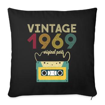 Year of Birth Gift Vintage 1969 Original Shirt - Sofa pillowcase 17,3'' x 17,3'' (45 x 45 cm) - black - Front