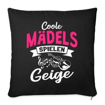 Coole Mädels spielen Geige - Sofakissenbezug 45 x 45 cm - Schwarz - Vorne