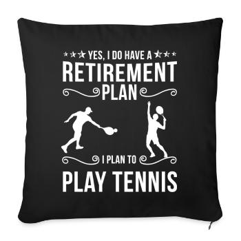 Joueur de tennis Raquette de tennis Balle de tennis - Housse de coussin décorative 45 x 45 cm - noir - Devant