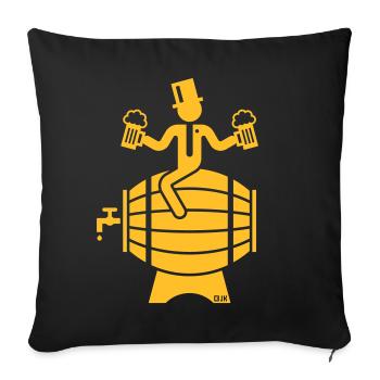Groom On Beer Barrel (Stag Night / Bachelor Party) - Sofa pillowcase 17,3'' x 17,3'' (45 x 45 cm) - black - Front
