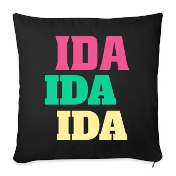 Ida Idachen Birthday Name First Name Gifts - Sofa pillowcase 17,3'' x 17,3'' (45 x 45 cm) - black - Front