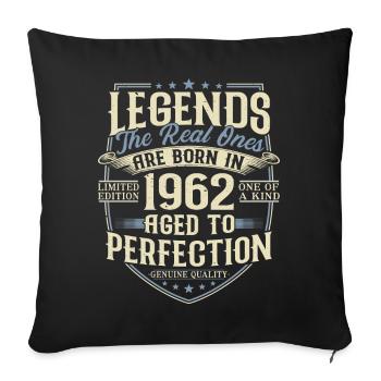 1962 Vintage Born Legends Cadeau d’anniversaire - Housse de coussin décorative 45 x 45 cm - noir - Devant