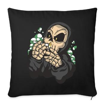 Cannabis Weed Grim Reaper Halloween Costume - Sofa pillowcase 17,3'' x 17,3'' (45 x 45 cm) - black - Front