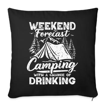 Prévisions de camping Beer Tent Montagnes Randonnée Camper - Housse de coussin décorative 45 x 45 cm - noir - Devant