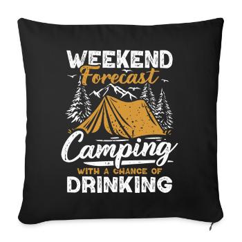 Prévisions de camping Beer Tent Montagnes Randonnée Camper - Housse de coussin décorative 45 x 45 cm - noir - Devant