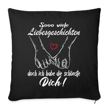 Valentinstag - Jahrestag - Verliebte Paare - Sofakissenbezug 45 x 45 cm - Schwarz - Vorne