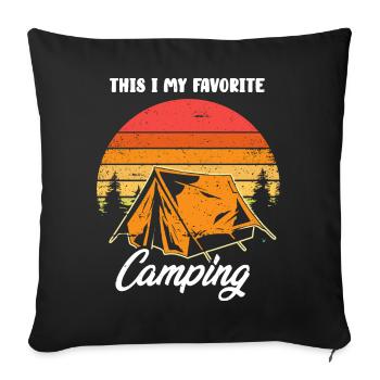 C’est mon vêtement de camping préféré avec coloré - Housse de coussin décorative 45 x 45 cm - noir - Devant