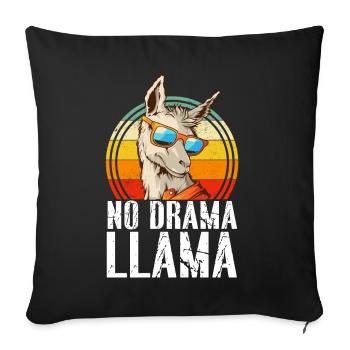 No Drama LLama - Sofa pillowcase 17,3'' x 17,3'' (45 x 45 cm) - black - Front