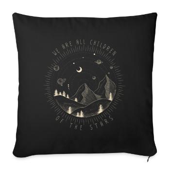 Planets - Universe - Children of the Stars - Sofa pillowcase 17,3'' x 17,3'' (45 x 45 cm) - black - Front
