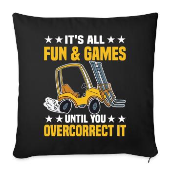 Conducteur de chariot élévateur | Cadeaux professionnels pour chariots élévateurs - Housse de coussin décorative 45 x 45 cm - noir - Devant