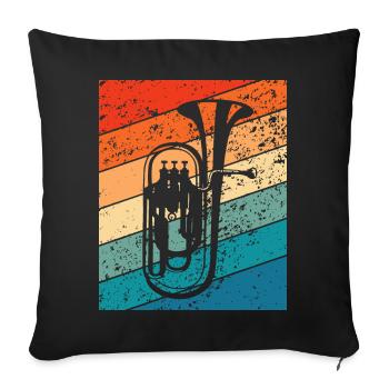 Euphonium Corn Orchestra Musiciens Instrument à vent - Housse de coussin décorative 45 x 45 cm - noir - Devant