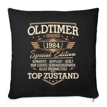 Oldtimer Baujahr Jahrgang 1984 Geburtstag Geschenk - Sofakissenbezug 45 x 45 cm - Schwarz - Vorne