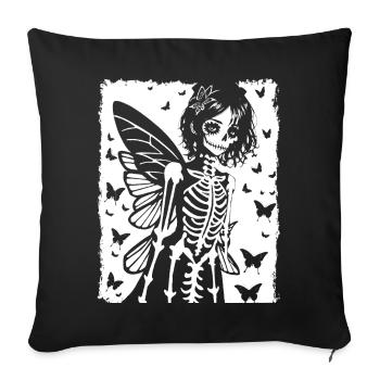 Fairycore Aesthetics Skeleton Fairy Goth Grunge G - Sofa pillowcase 17,3'' x 17,3'' (45 x 45 cm) - black - Front