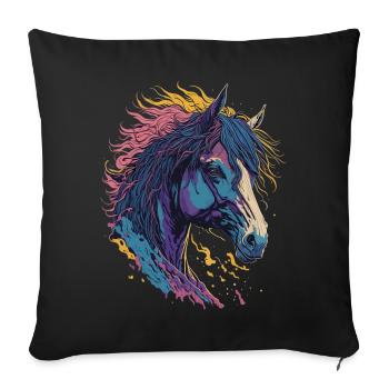Pop Art Horse - Sofakissenbezug 45 x 45 cm - Schwarz - Vorne