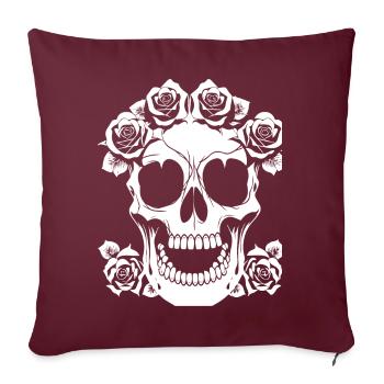Horror Skull Skull Art Skull Gothic Heavy Metal - Sofa pillowcase 17,3'' x 17,3'' (45 x 45 cm) - burgundy - Front