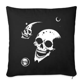 Horror Schädel Schädel Kunst Schädel Gothic Heavy Metal - Sofakissenbezug 45 x 45 cm - Schwarz - Vorne