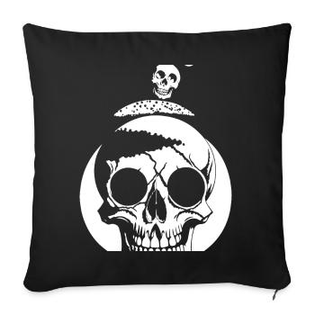 Horreur Crâne Crâne Art Crâne Gothique Heavy Metal - Housse de coussin décorative 45 x 45 cm - noir - Devant