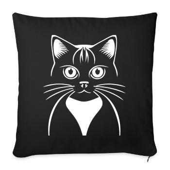 Funny Cat Silhouette Cheeky Fun Cats - Sofa pillowcase 17,3'' x 17,3'' (45 x 45 cm) - black - Front