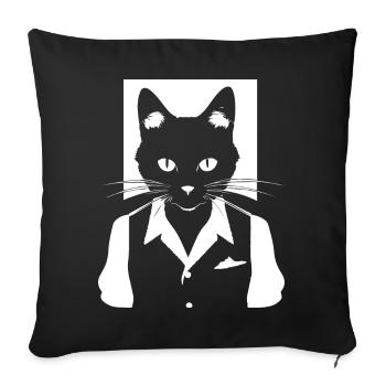 Funny Cat Silhouette Cheeky Fun Cats - Sofa pillowcase 17,3'' x 17,3'' (45 x 45 cm) - black - Front