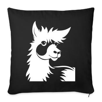 Lustige Lama-Silhouette Freche Spaß-Lamas - Sofakissenbezug 45 x 45 cm - Schwarz - Vorne