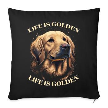 Life is Golden - Sofa pillowcase 17,3'' x 17,3'' (45 x 45 cm) - black - Front
