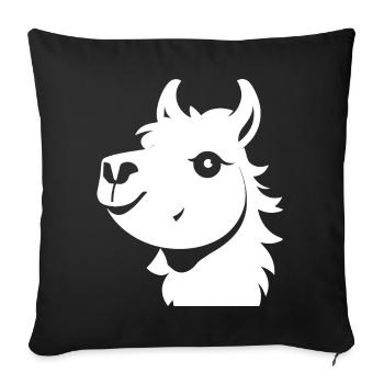 Funny Llama Silhouette Cheeky Fun Llamas - Sofa pillowcase 17,3'' x 17,3'' (45 x 45 cm) - black - Front