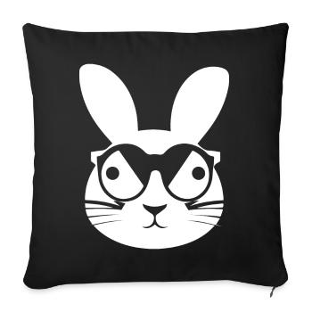 Funny Rabbit Sunglasses Cool Sunglas Rabbit - Sofa pillowcase 17,3'' x 17,3'' (45 x 45 cm) - black - Front