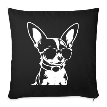 Funny Chihuahua wearing Sunglasses Chihuahuas - Sofa pillowcase 17,3'' x 17,3'' (45 x 45 cm) - black - Front