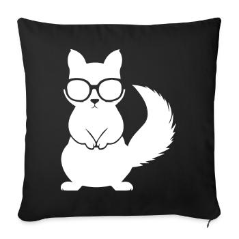 Funny Squirrel Wearing Sunglasses Squirrels - Sofa pillowcase 17,3'' x 17,3'' (45 x 45 cm) - black - Front