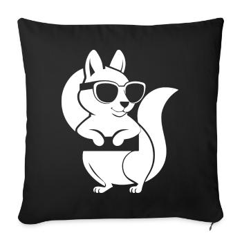 Funny Squirrel Wearing Sunglasses Squirrels - Sofa pillowcase 17,3'' x 17,3'' (45 x 45 cm) - black - Front