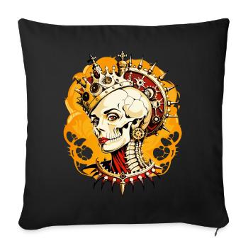 Queen Skull // Skull Queen // Crown FS0078 - Sofa pillowcase 17,3'' x 17,3'' (45 x 45 cm) - black - Front
